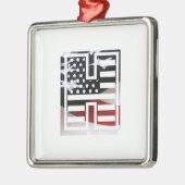 Letter H Monogram Initiaal USA Metalen Ornament (Links)