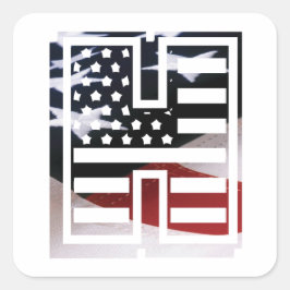 Letter H Monogram Initiaal USA Ronde Sticker
