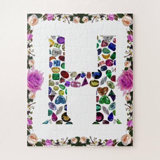 Letter H Monogram Legpuzzel (Verticaal)