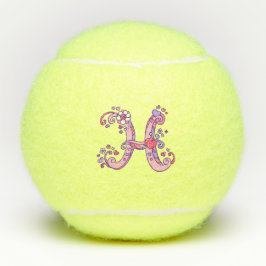 Letter H-monogram meisjes gepersonaliseerde doodle Tennisballen