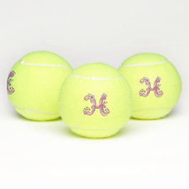 Letter H-monogram meisjes gepersonaliseerde doodle Tennisballen