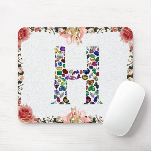 Letter H Monogram Muismat (Met muis)