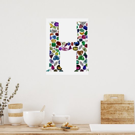 Letter H Monogram Poster (Keuken)
