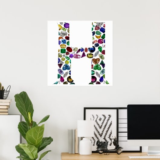 Letter H Monogram Poster (Thuiskantoor)
