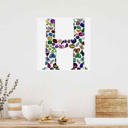 Letter H Monogram Poster (Keuken)