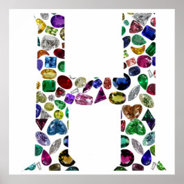 Letter H Monogram Poster