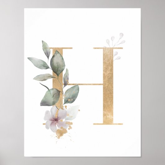 Letter H Monogram Poster (Voorkant)