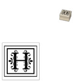 Letter H Monogram Rubberstempel (Gestempeld)