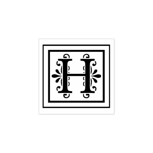 Letter H Monogram Rubberstempel (Afrduk)