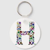 Letter H Monogram Sleutelhanger (Voorkant)