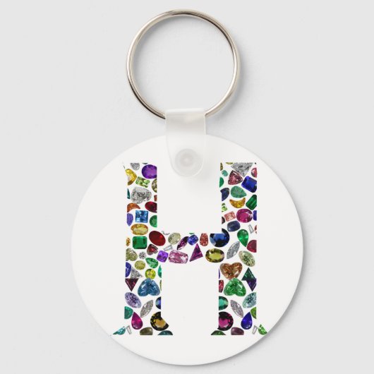 Letter H Monogram Sleutelhanger (Voorkant)