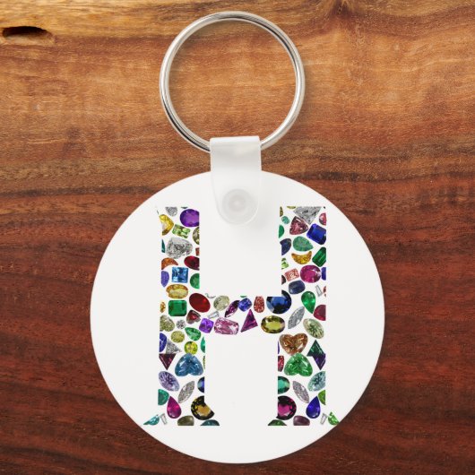 Letter H Monogram Sleutelhanger (Voorkant)