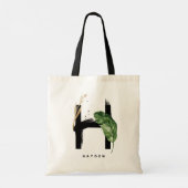 Letter H Monogram | Tropische Bladeren Bruidsmeisj Tote Bag (Achterkant)