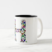 Letter H Monogram Tweekleurige Koffiemok (Voorkant rechts)