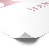 Letter H Monogram Waterverf Roos Bloemen Kinderkam Poster (Hoek)