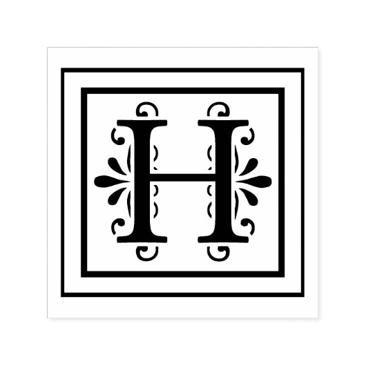 Letter H Monogram Zelfinktende Stempel (Design)