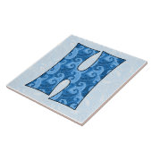 Letter H - Monogrammed Blue Paisley 6-inch Tegel Tegeltje (Zijkant)