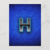 Letter H - neonblauw Briefkaart (Voorkant)