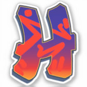 Letter H -  Night Sky Sticker (Voorkant)