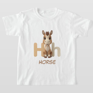 Letter H Paard Educatieve Kinderen T-shirt Hoofd