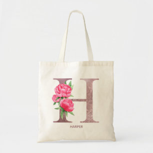 Letter H Persoonlijke naam monogram bridesmaid Tote Bag