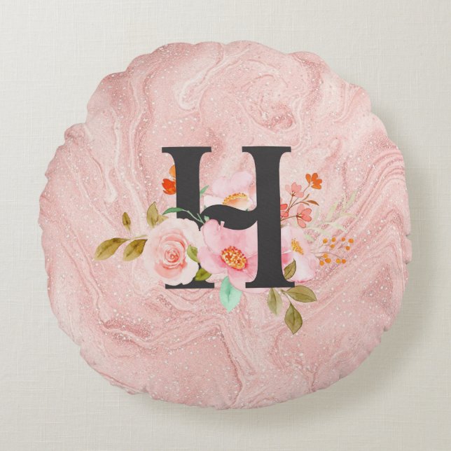 Letter H Rond Kussen (Voorkant)