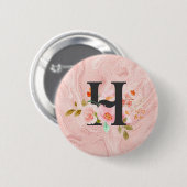 Letter H Ronde Button 5,7 Cm (Voorkant /achterkant)