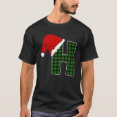 Letter H Santa Hat Monogram T-shirt (Voorkant)