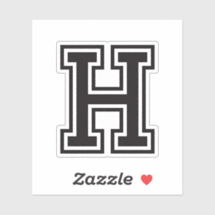 Letter H sportief collegelettertype alfabet Sticker
