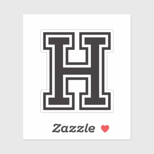 Letter H sportief collegelettertype alfabet Sticker (Vel)