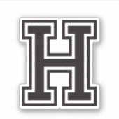 Letter H sportief collegelettertype alfabet Sticker (Voorkant)