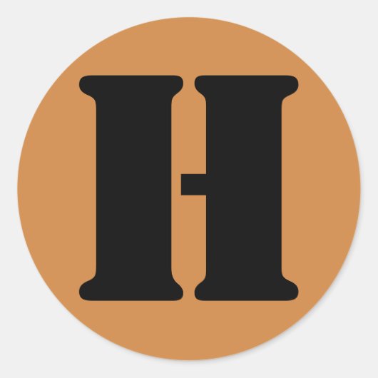Letter H Stencil Alfabet van Janz Peru Gold Ronde Sticker (Voorkant)