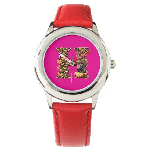 Letter H Thanksgiving gift style  Horloge (Voorkant)