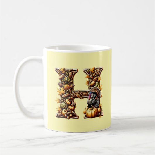 Letter H Thanksgiving gift style  Koffiemok (Links)