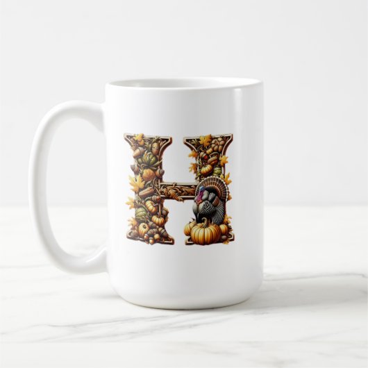 Letter H Thanksgiving gift style  Koffiemok (Links)