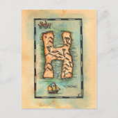 Letter H Treasure Map Briefkaart (Voorkant)