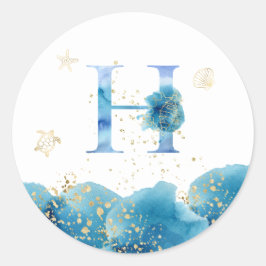 *~* LETTER H - Zee Ocean Beach Envelope Sticker