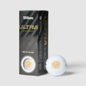 Letter H Zonnebloem Voornaam Monogram Initiaal Golfballen (Verpakking)