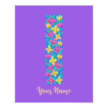 letter I aangepaste floral wall art