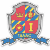 Letter I aangepaste naam Isaac leeuw ridders kuif Sticker (Voorkant)