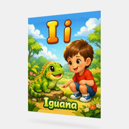 Letter I Alphabet Poster – I is for Iguana (Hoek)