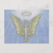 Letter I Angel Monogram Briefkaart (Voorkant)