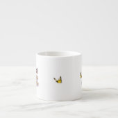 Letter I Bloem Vlinder Initiaal Monogram Espresso Kop (Voorkant)