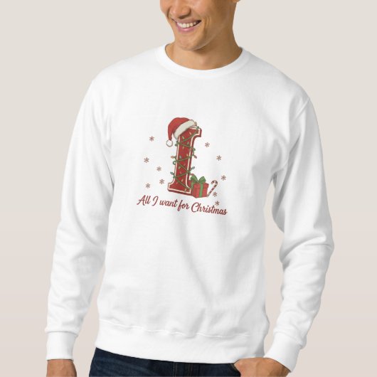 Letter I Christmas Monogram Design Trui (Voorkant)