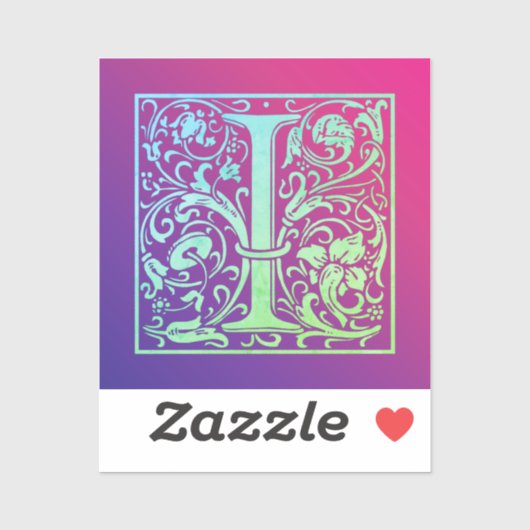 Letter I Colorful  First Letter Gradient Sticker (Vel)