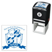 Letter I crest boek aangepaste naam kinder bibliot Zelfinktende Stempel (In situ)