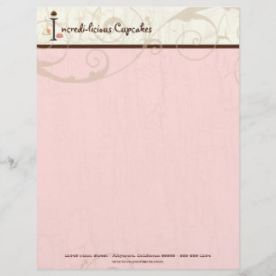 Letter I Cupcake Business Letterhead Custom Briefhoofd