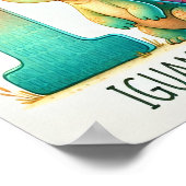 Letter I, Dinosaur Alphabet Waterverf Poster (Hoek)