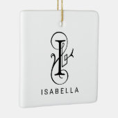 Letter I Elegant Monogram Kerst Ornament (Rechts)