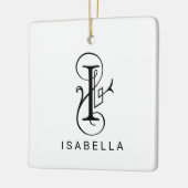 Letter I Elegant Monogram Kerst Ornament (Links)